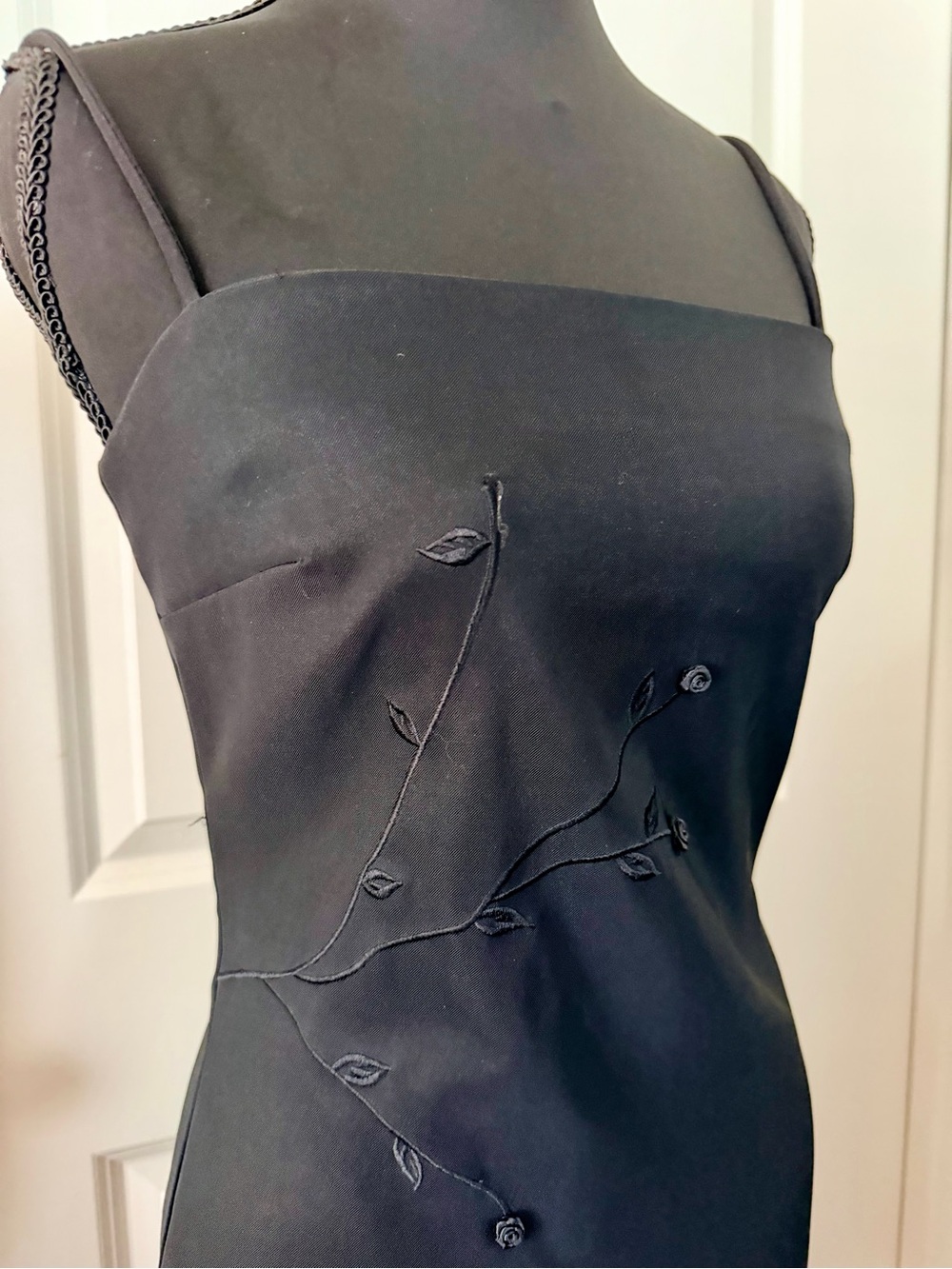 Vintage 90s Rampage Black Embroidered mini dress